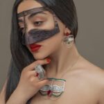 Handcrafted Battoulah Mask - Gulf Burqa Gray