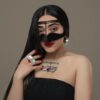 Handcrafted Battoulah Mask - Gulf Burqa Gray