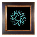 Framed Islamic Turquoise Stone Inlay Art Ali