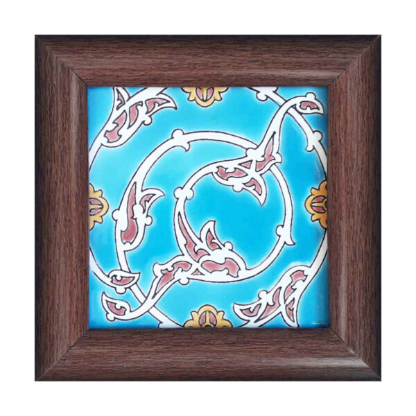 Decorative Persian Framed Ceramic Tile - Eslimi