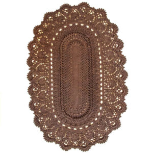 Persian Brown Hand Knitting Rug - Oval