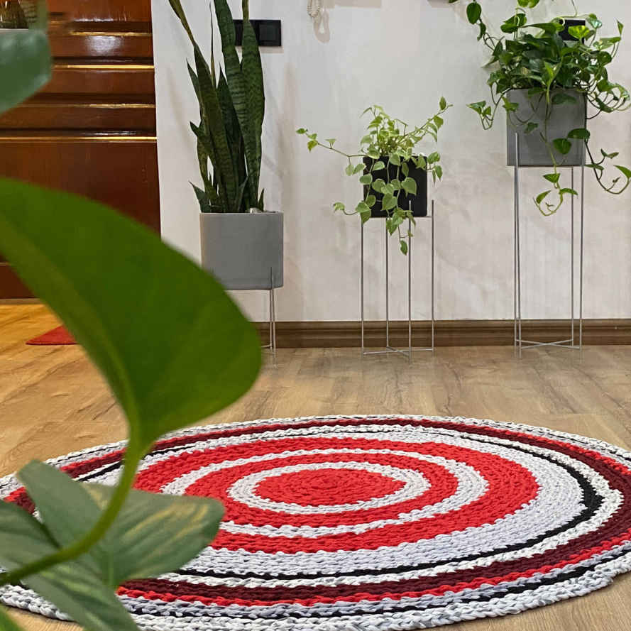 Macrame HandKnit Round Rug Model Teriko ShopiPersia