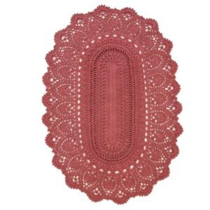 Persian Red Hand Knit Rug - Oval