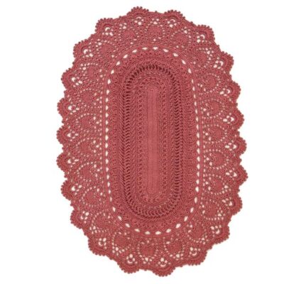 Handwoven Boho Macrame Floor Rug – Oval Shape