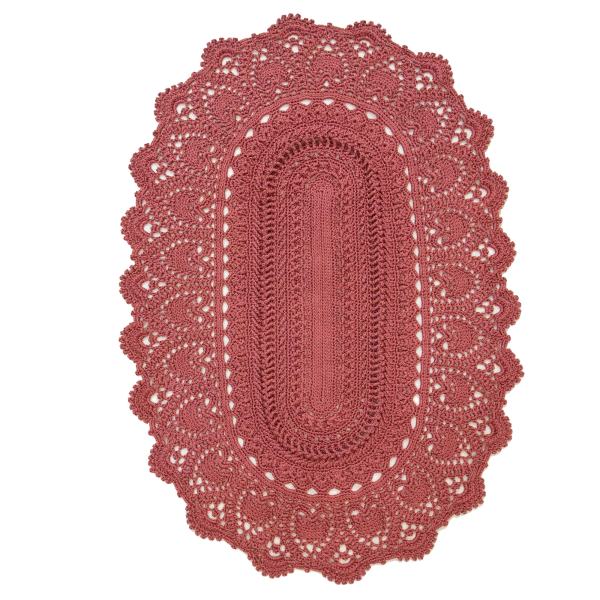 Handwoven Boho Macrame Floor Rug – Oval Shape