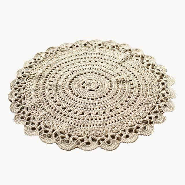 Handwoven Boho Macrame Floor Rug – Shining Sun Design