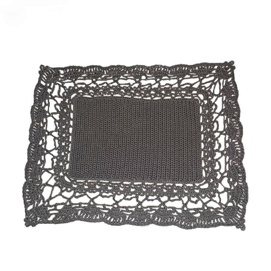 Handwoven Boho Macrame Floor Rug – Gray Color