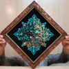 Framed Islamic Calligraphy Marquetry Wood Inlay Art Hasbunallahu Wa Ni'mal Wakeel