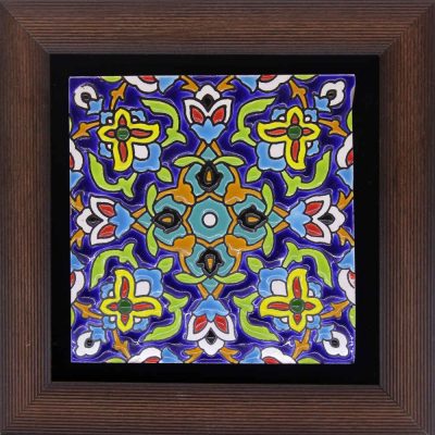 Decorative Persian Framed Ceramic Tile – Traditional