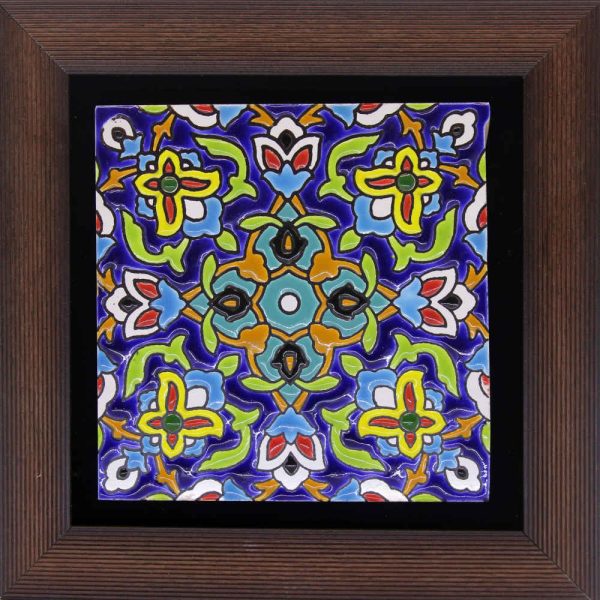 Decorative Persian Framed Ceramic Tile - Traditional