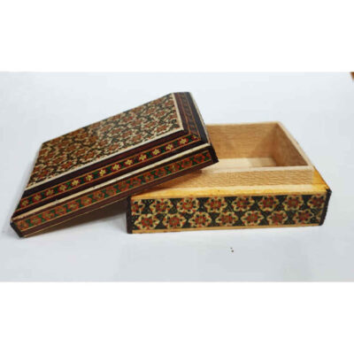 Handcrafted Wooden Jewelry Box with Persian Khatam Design – Chehel Sotoon