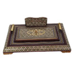 Handcrafted Persian Wooden Pen Holder for Desk - Elegance Khatamkari Art