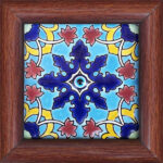Decorative Persian Framed Ceramic Tile - Cheshm Zakhm