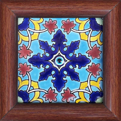 Decorative Persian Framed Ceramic Tile – Evil Eye