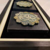 Framed Islamic Calligraphy Marquetry Wood Inlay Art Allah, Muhammad & Ali