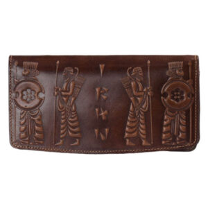 Persian Leather Long Wallet with Hakhamanesh Design