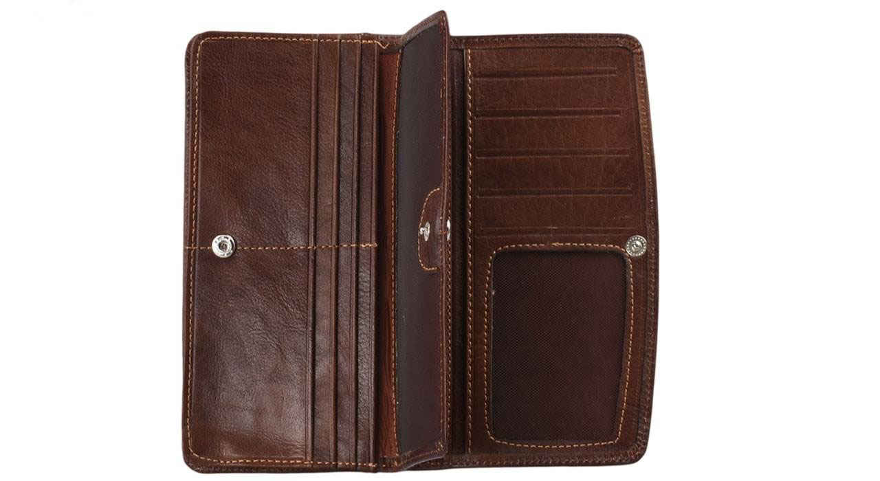 Persian Leather Long Wallet with Hakhamanesh Design