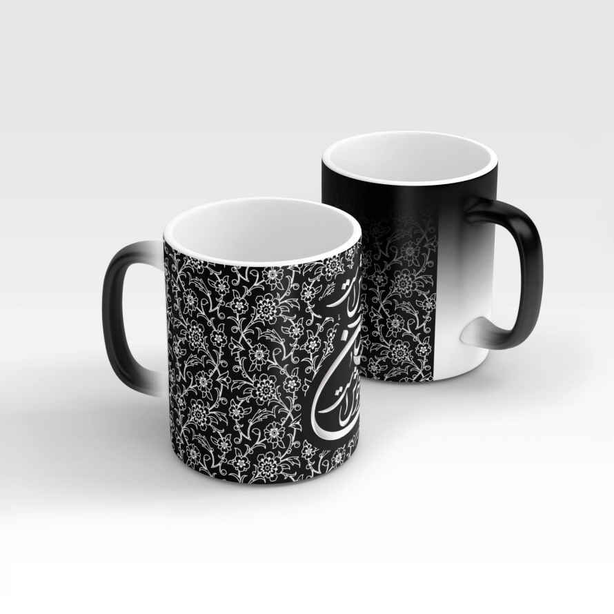 Persian Ceramic Coffee Mug – Heat Sensitive Calligraphy