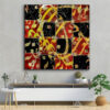 Persian Wooden Poster Print - Red & Black Wall Art
