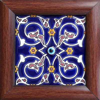 Decorative Persian Framed Ceramic Tile – Evil Eye