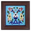 Decorative Persian Framed Ceramic Tile - Turquoise