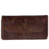 Persian Leather Long Wallet with Faravahar Design