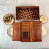 Persian Leather Long Wallet with Ordibehesht Symbol