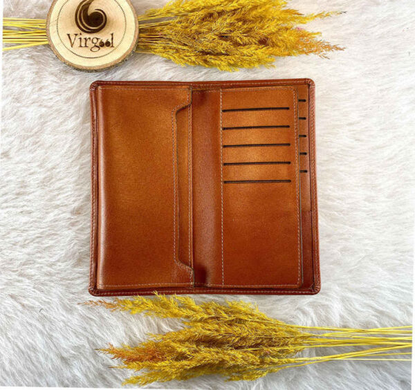Genuine Light Brown Leather Wallet Model Hamoun