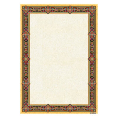 A4 Orange Colored Tazhib Paper (100x)