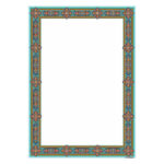 Sea Green Colored Tazhib A4 Paper - Slimi (10x)