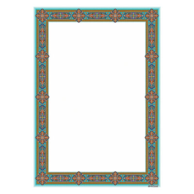 Sea Green Colored Tazhib A4 Paper – Slimi (10x)