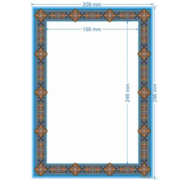 Azure Colored Tazhib A4 Paper Model Slimi (10x)