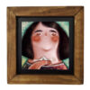 Decorative Persian Framed Ceramic Tile - Cute Girl