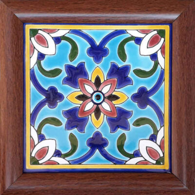 Decorative Persian Framed Ceramic Tile – Evil Eye