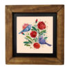 Decorative Persian Framed Ceramic Tile - Flower & Bird