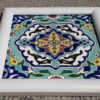 Decorative Persian Framed Ceramic Tile - Turquoise