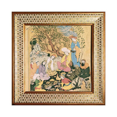 Decorative Persian Framed Tile – Shahnameh Inspired: Miniature