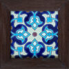 Decorative Persian Framed Ceramic Tile - Flower