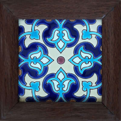 Decorative Persian Framed Ceramic Tile – Flower