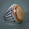 Persian Sulemani Hakik Silver Ring for Men Light Red