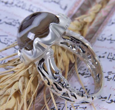 Persian Sulemani Hakik Silver Ring for Men Eye