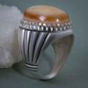 Persian Sulemani Hakik Silver Ring for Men Light Red