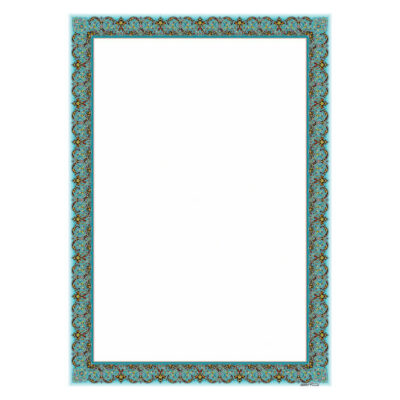 Turquoise Colored Persian Tazhib A4 Paper (100x)
