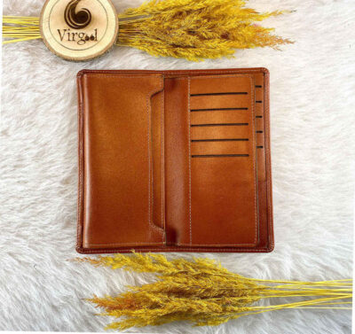 Persian Leather Long Wallet with Hamoun Design