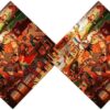 Persian Velvet Cushion Cover - Shahnameh Print Design (Set of 2)