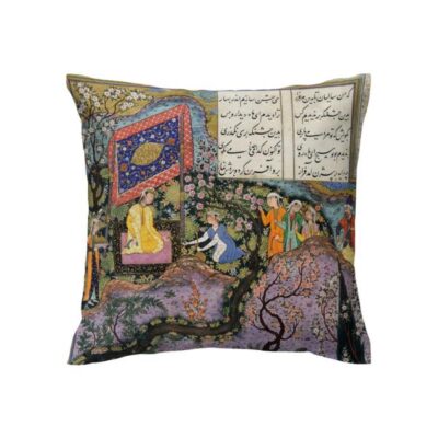 Velvet Printed Cushion Cover – Shahnameh Illustration Design (Set of 2)
