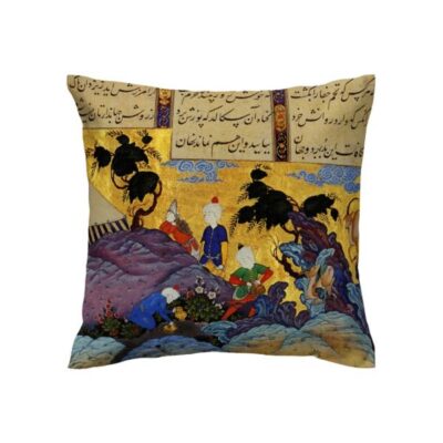 Velvet Printed Cushion Cover – Shahnameh Illustration Design (Set of 2)
