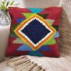 Persian Kilim Cushion Cover - Handwoven Navy Blue