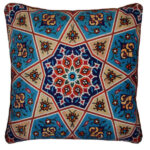 Ethnic Velvet Cushion Cover - Miniature-Inspired Design (Set of 2)