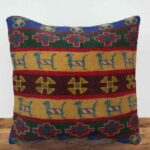 Persian Kilim Cushion Cover - Handwoven Goat Design